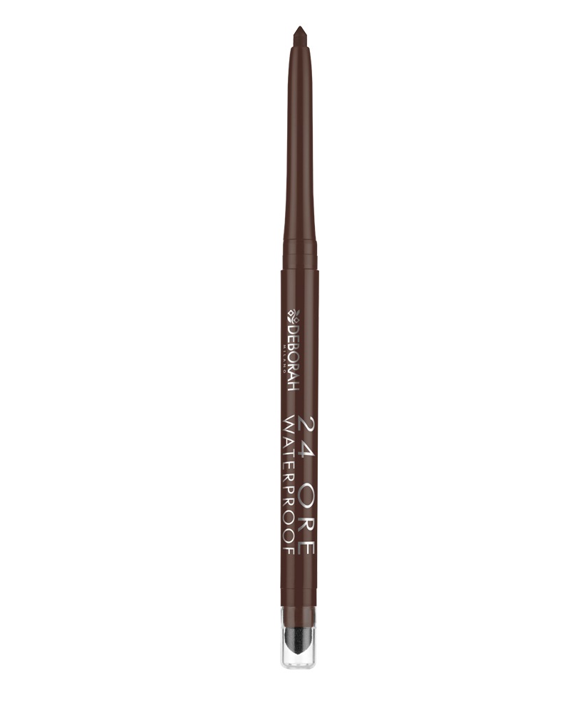 Deborah Milano Matita Occhi 24 Ore Waterproof 02 Brown 0.5g - Texture Ultrasetosa, Lunga Durata, Alta Precisione