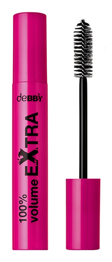 deBBY Mascara 100% Volume Extra Extra Black 16ml - Effetto Ciglia Moltiplicate con Triple Carbon Black Complex