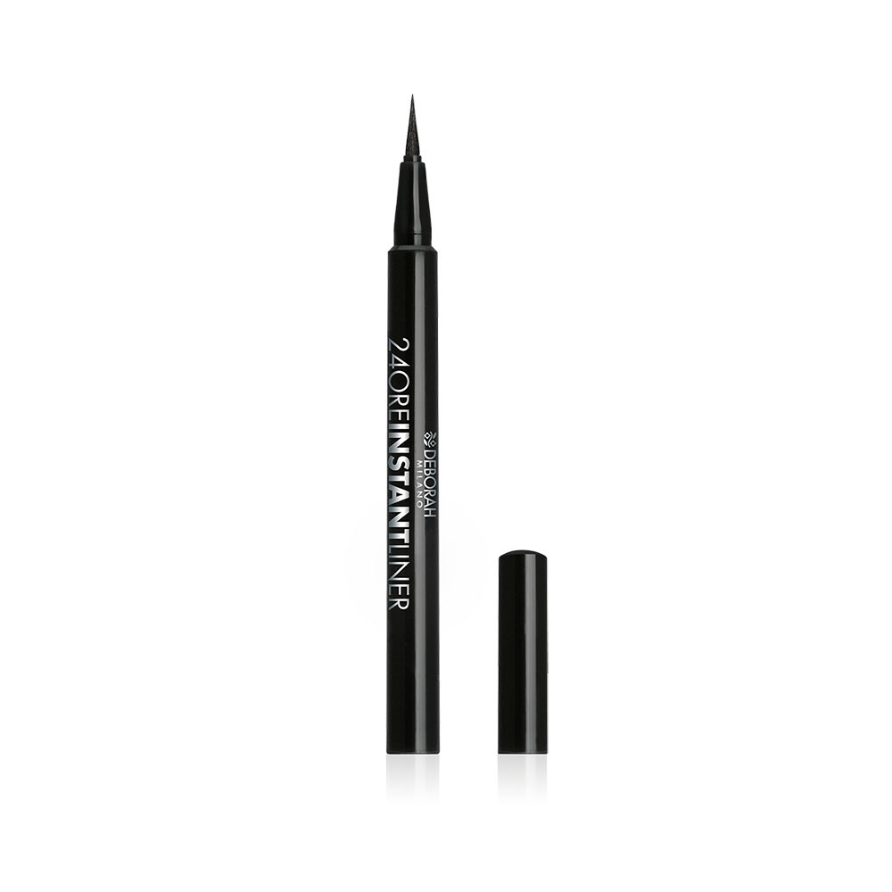Deborah Milano 24 Ore Instant Liner - Eyeliner in Penna Waterproof Nero, 1.5 gr con Punta a Pennello Flessibile per un Finish Preciso e Intenso