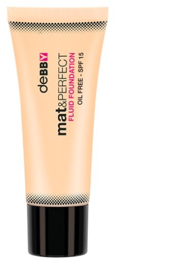 Debby Mat&Perfect Fluid Fondotinta N.01 Ivory - Opacizzante, Ultra Leggero con HONEY MAT COMPLEX