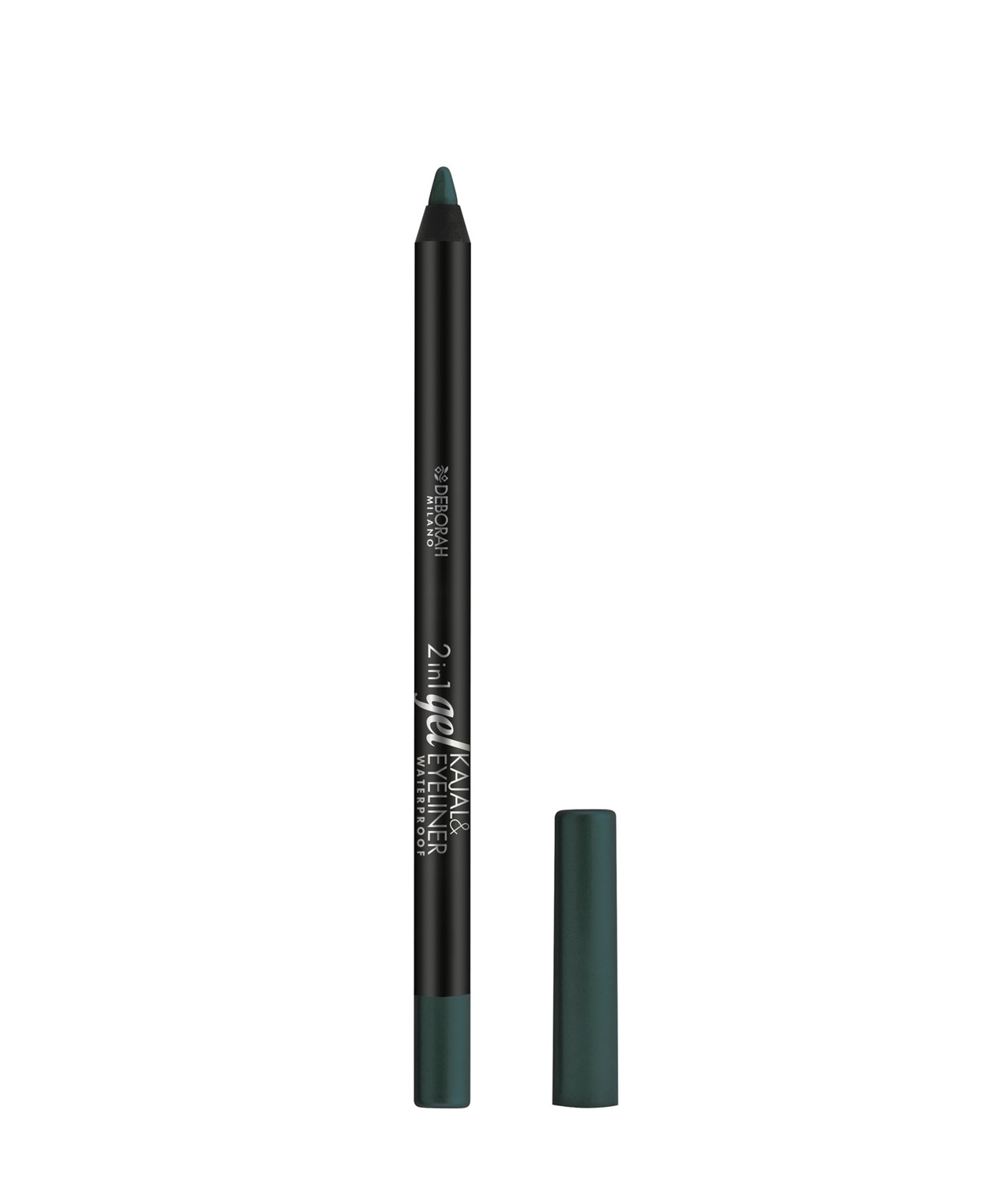 Deborah Milano Matita Occhi 2 in 1 Kajal e Eyeliner Waterproof 04 Blue Green - 1.4g, Lunga Durata, Ultra-pigmentato e Cremoso