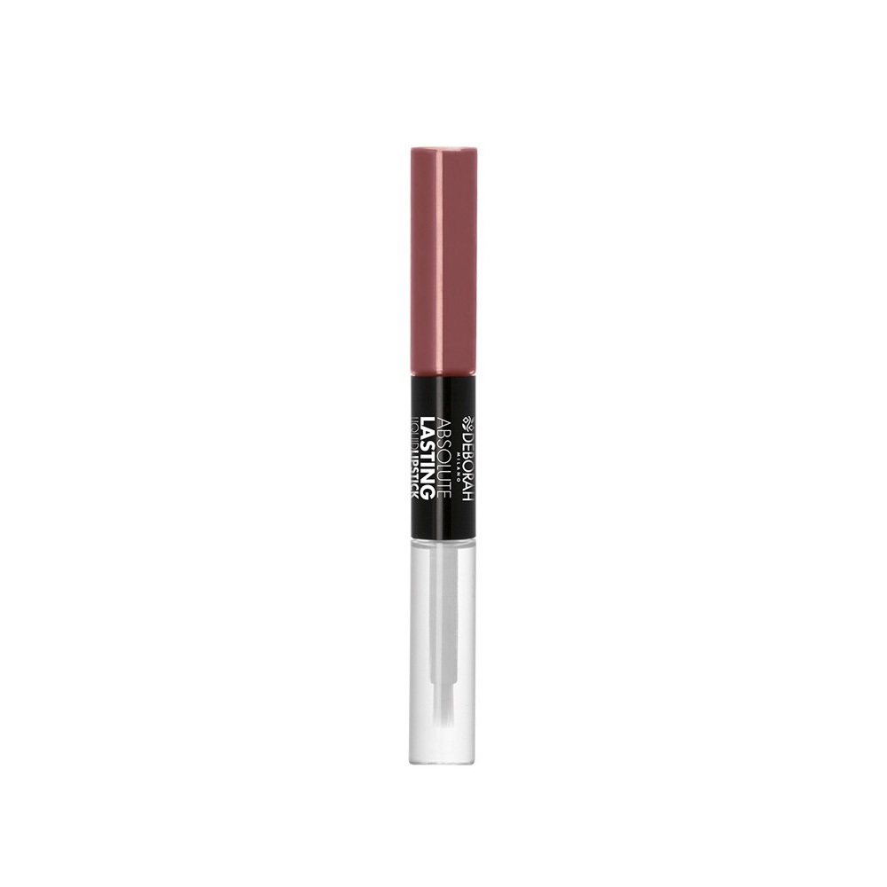 Deborah Milano Absolute Lasting Liquid Lipstick 03 Mauve Nude - Rossetto Liquido Duo con Effetto Mat e Gloss, Lunghissima Durata e Texture No-Transfer