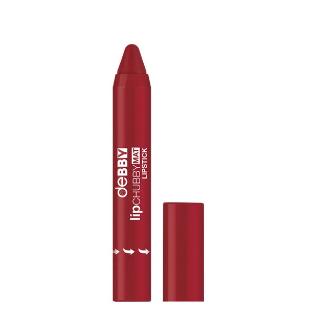 Debby lipCHUBBY MAT Lipstick 04 - Cherry, Rossetto in stick Ultra MAT Vellutato con Massima Tenuta
