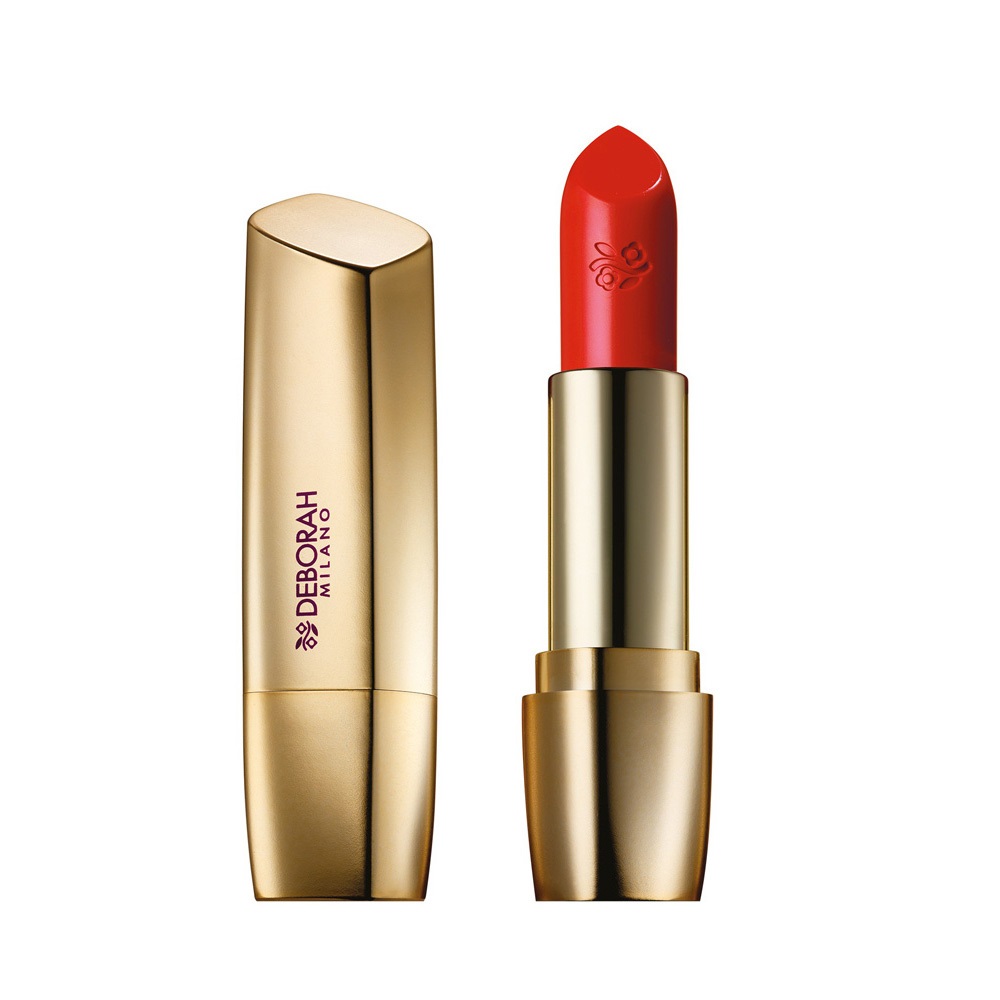Deborah Milano Milano Red 33 Fire Red - Rossetto Idratante 4.4g con Finish Luminoso e Polvere di Rubino