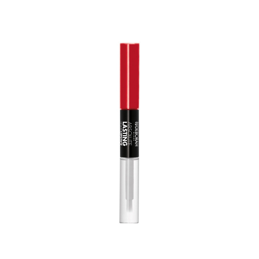 Deborah Milano Absolute Lasting Liquid Lipstick 10 Fire Red - Rossetto Liquido Duo 8ml con Effetto Mat e Gloss, Lunghissima Durata