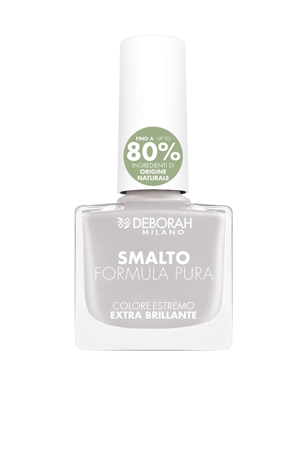 Deborah Milano Smalto Formula Pura 20 - Grigio Chiaro, 8.5ml, Formula Naturale, Lucido e Lunga Durata
