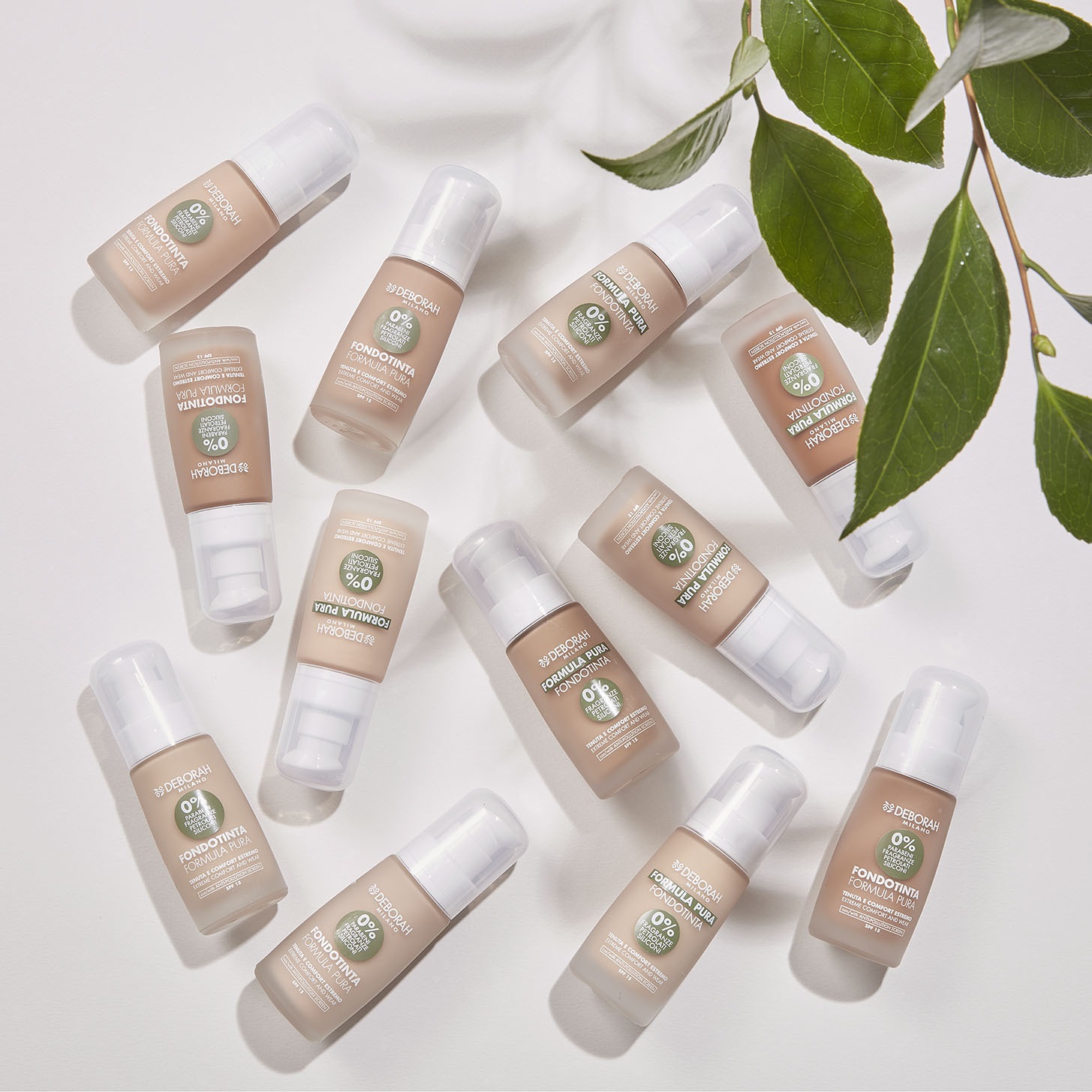 Deborah Milano Fondotinta Formula Pura N.03 Apricot 30ml - Senza Parabeni, SPF15, Effetto Idratante e Opacizzante