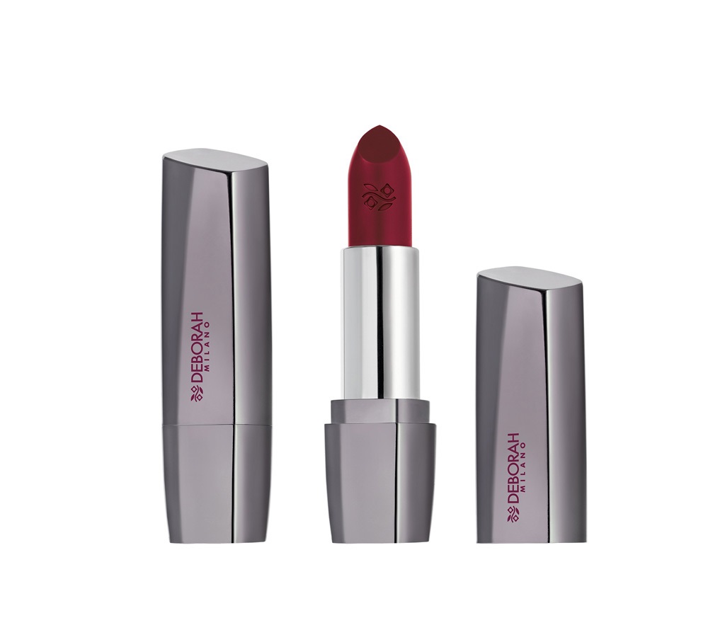 Deborah Milano Red Long Lasting Lipstick 12 Red Brownie - Rossetto Idratante con Polvere di Rubino, 4.54g