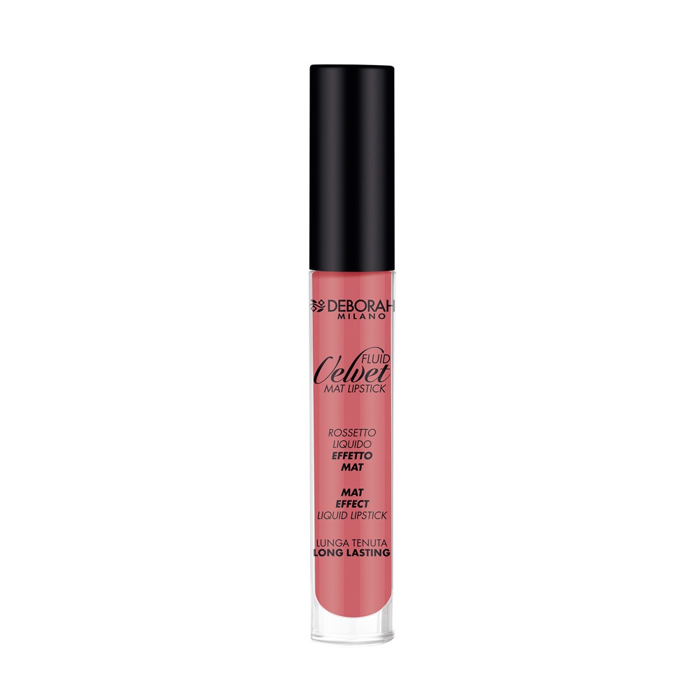 Deborah Milano Fluid Velvet Mat Lipstick 02 Romantic Pink - Rossetto Liquido Opaco 4.5g con Lunga Tenuta e Texture Confortevole