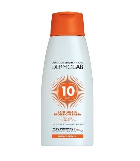 Dermolab Latte Solare SPF 10 - Protezione Bassa, Idratante e Levigante, 200 ml