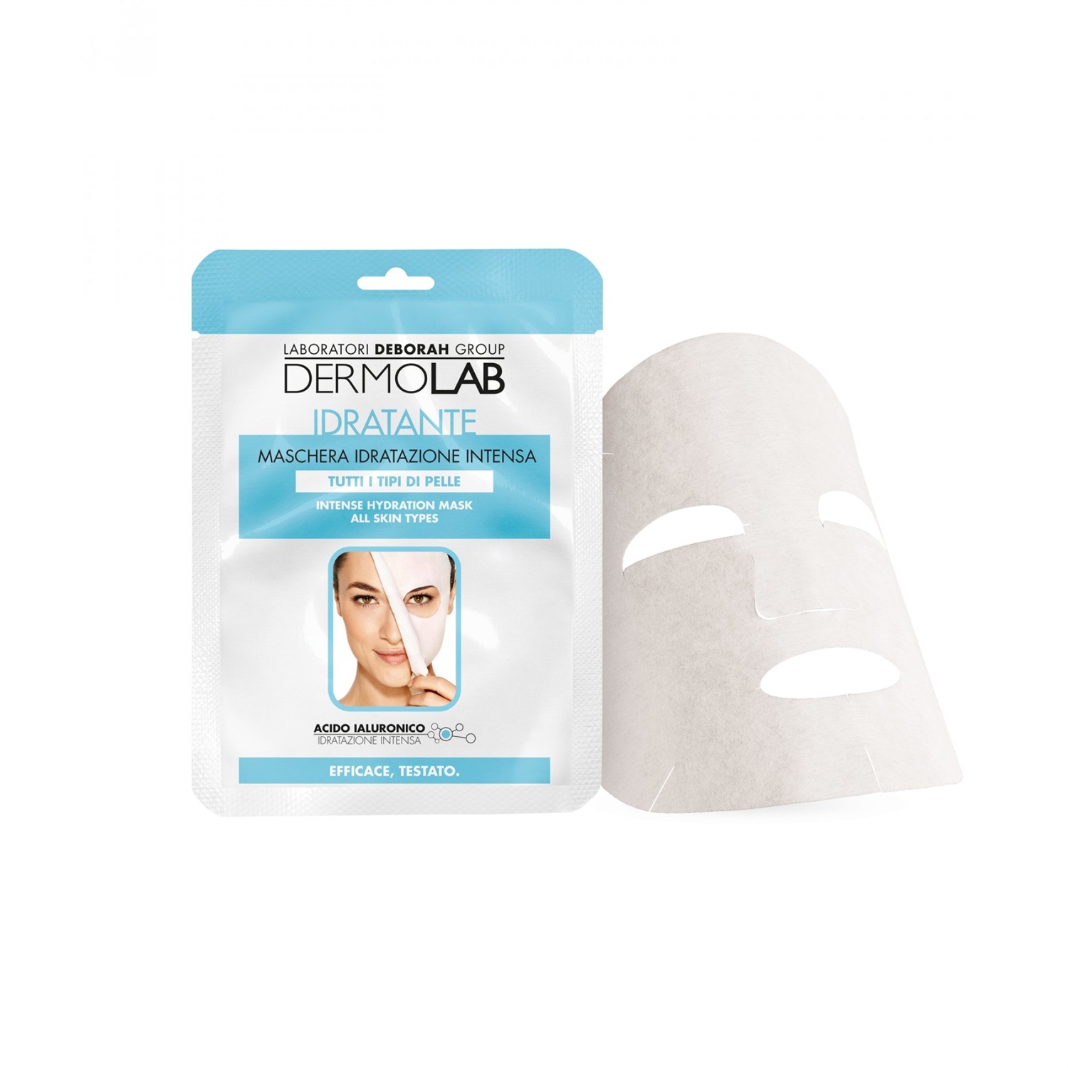 Deborah Milano Idratazione Intensa - Maschera Idratante in Fogli, 25 g, per Pelle Universale, Rinfrescante e Setificante