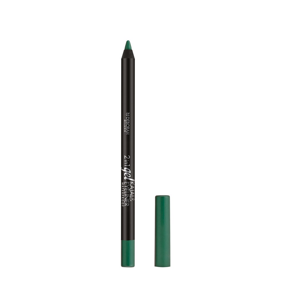 Deborah Milano Matita Occhi 2 in 1 Kajal e Eyeliner Waterproof Light Green 11 - 1.4g, Lunga Durata, Ultra-pigmentato e Cremoso