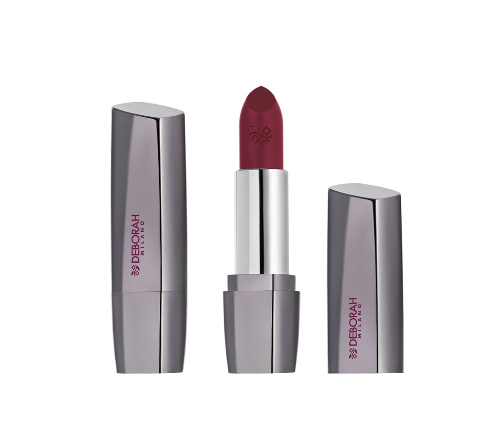 Deborah Milano Rossetto Milano Red Long Lasting Deep Purple 18 - 10g, Opaco e Satinato