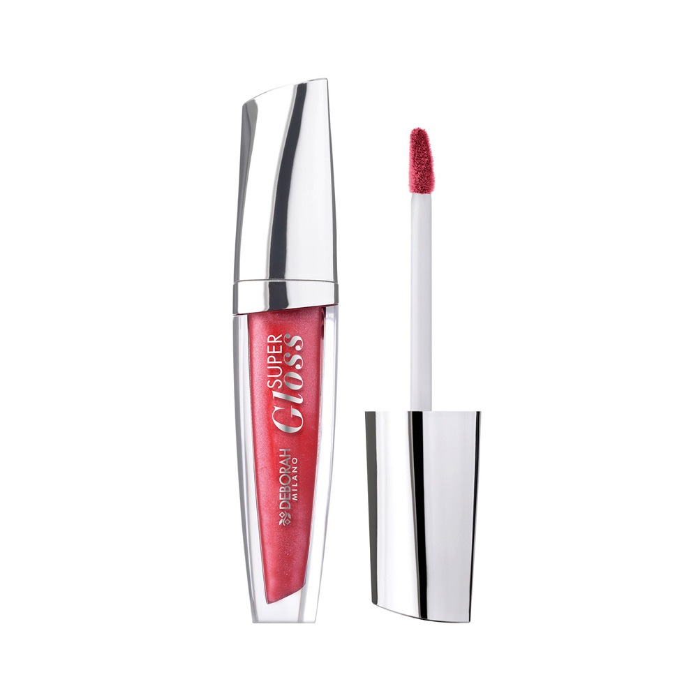 Deborah Milano Super Gloss Lucidalabbra Volumizzante Pearly Red 06 - 4.5ml, Effetto 3D e Idratante con Acido Ialuronico
