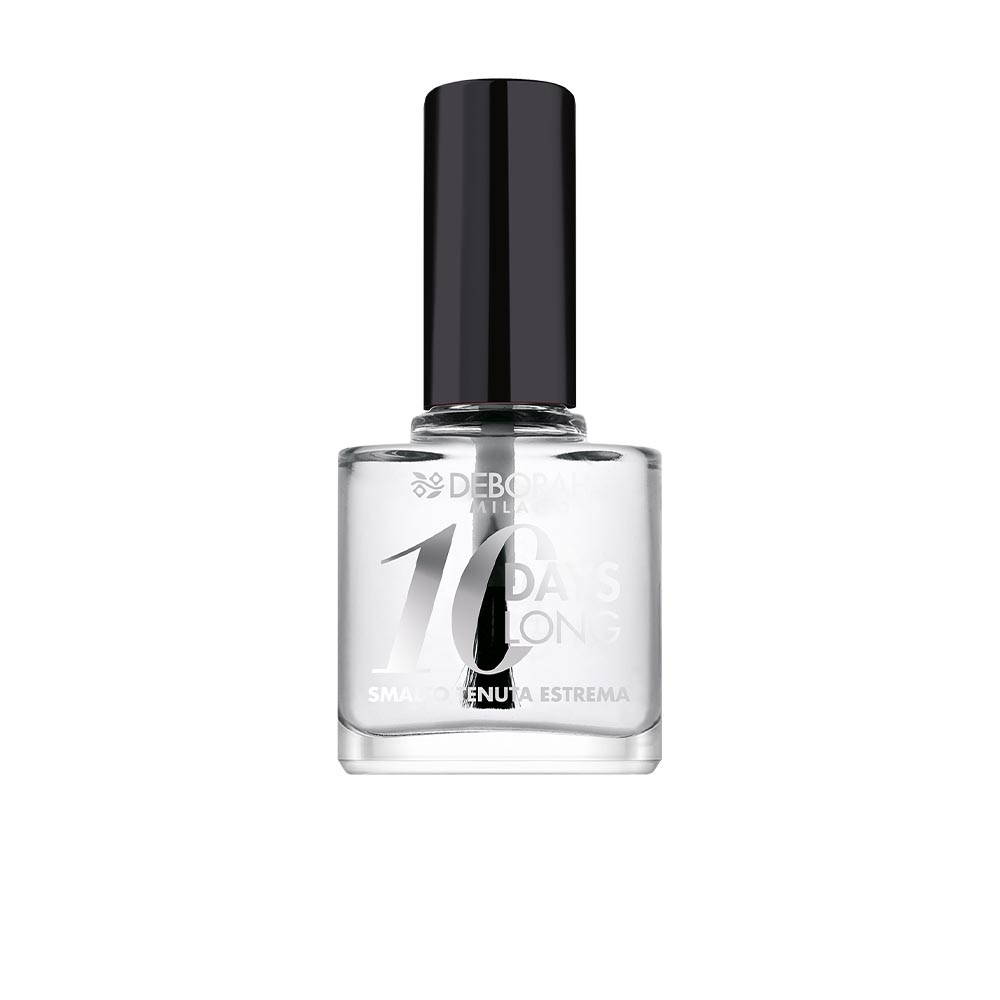 Deborah Milano Smalto 10 Days Long 00 Top Coat - 11 ml, Tenuta Estrema fino a 10 Giorni, Senza Ritocco e Lampada UV, Alta Brillantezza