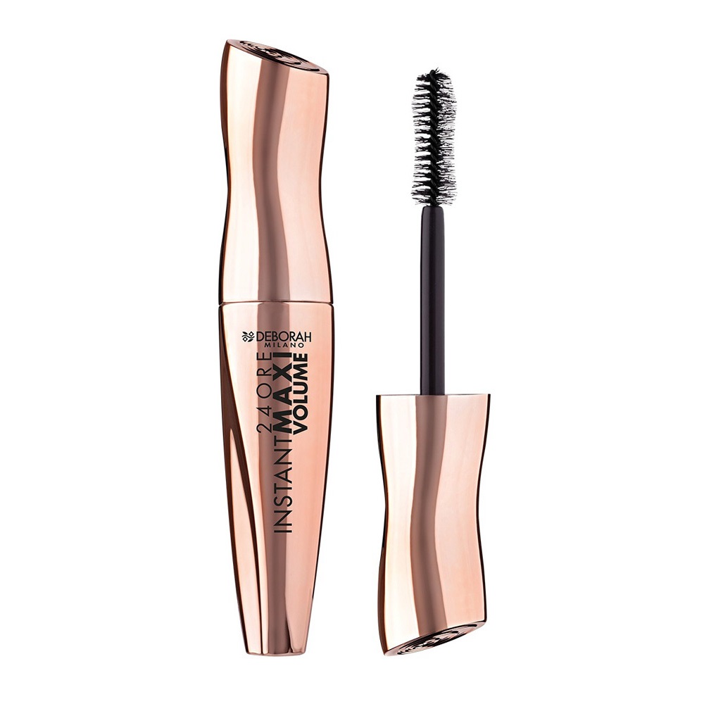 Deborah Milano 24 Ore Instant Maxi Volume Mascara Black 12.4ml - Effetto Volumizzante e Allungante, Ciglia Idratate e Incurvate