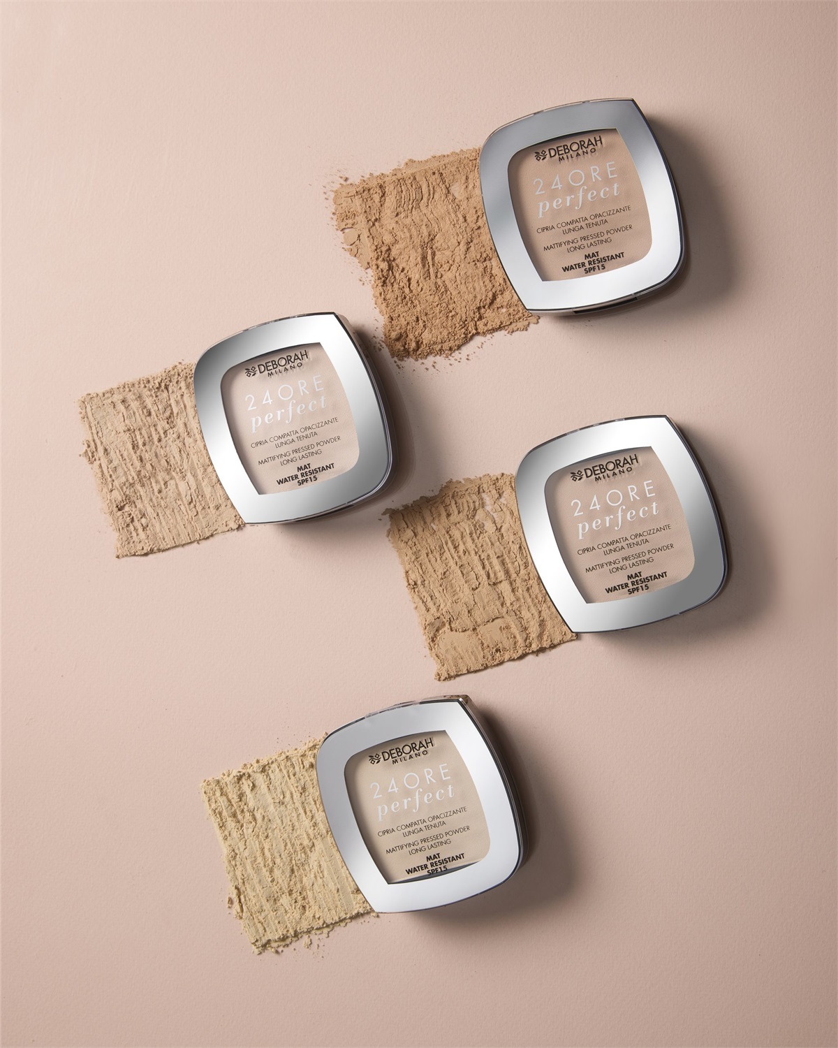 Deborah Milano Cipria Compatta 24ore Perfect SPF 15, N4 Beige, Texture Ultrafine, Opacizzante, 9 g