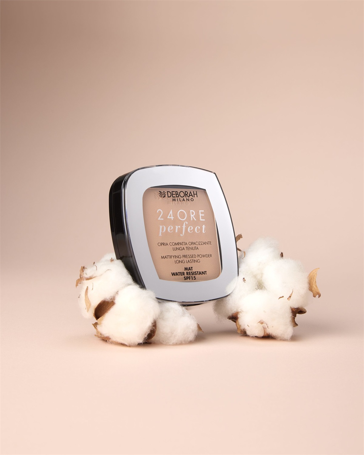 Deborah Milano Cipria Compatta 24ore Perfect SPF 15, N4 Beige, Texture Ultrafine, Opacizzante, 9 g