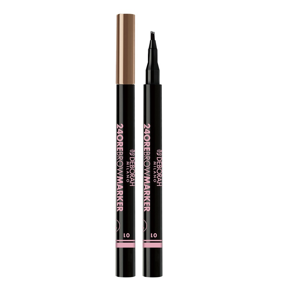 Deborah Milano 24 Ore Brow Marker 01 Blonde - Penna Sopracciglia Effetto Microblading a Lunga Tenuta, 0.8 g