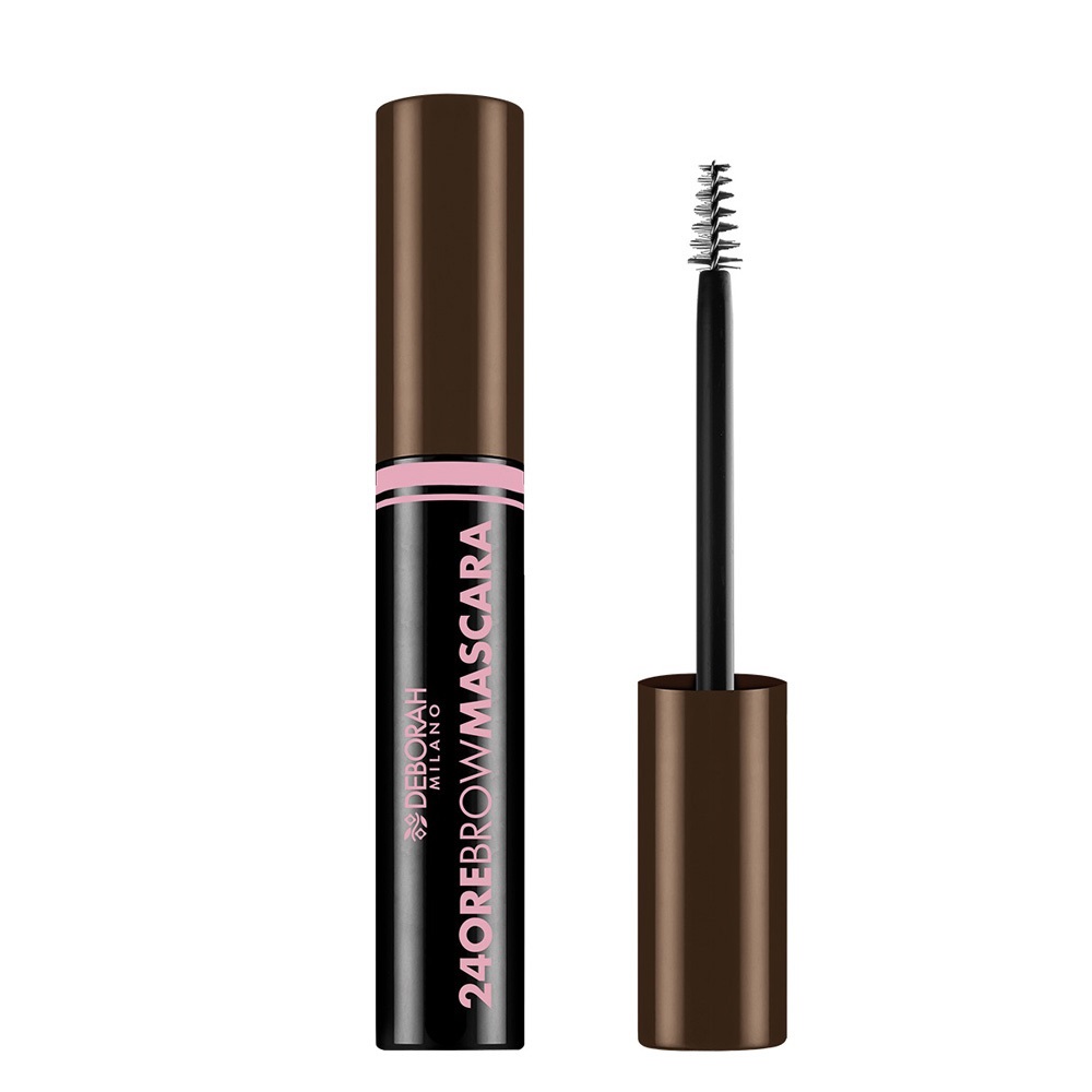 Deborah Milano 24 Ore Brow Mascara 02 Brunette Gel Sopracciglia 9 ml - Mascara colorato per pettinare e fissare