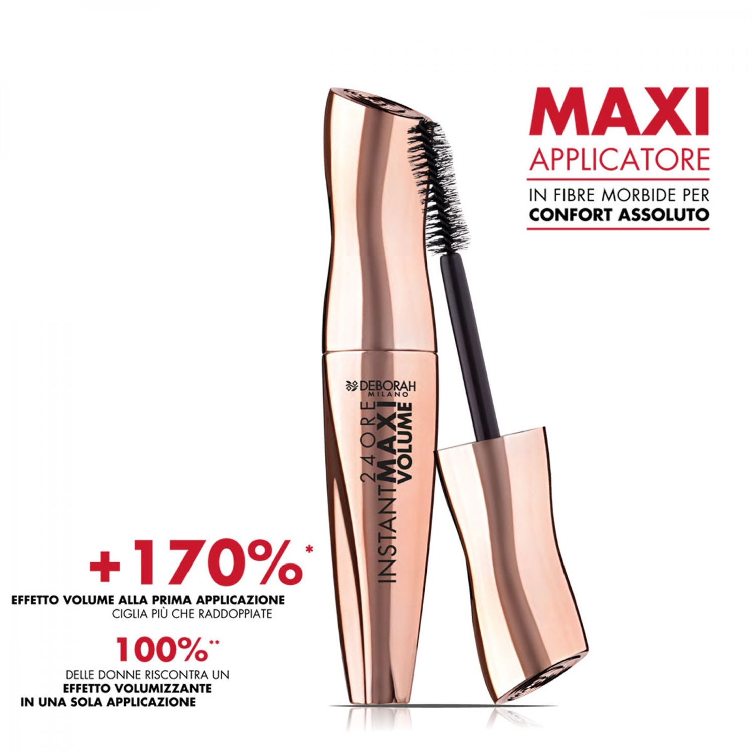 Deborah Milano Mascara 24 Ore Instant Maxi Volume Extra Black 12ml - Volume Estremo e Lunga Durata