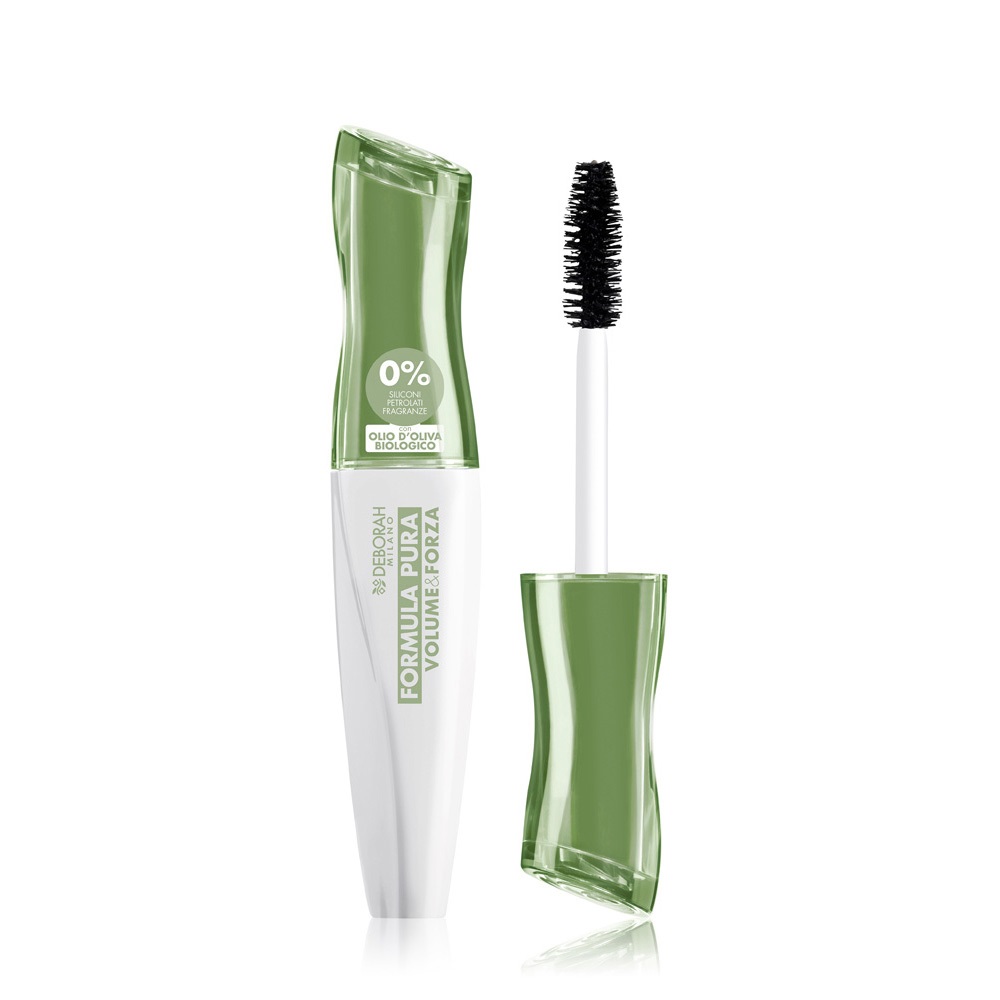 Deborah Milano Mascara Formula Pura Volume e Forza 12ml - Effetto Volumizzante e Rinforzante, Alta Tollerabilità senza Parabeni