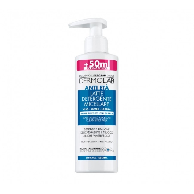 Dermolab Latte Detergente Micellare Anti Età 250 ml - Deterge, Idrata e Leviga per Tutti i Tipi di Pelle, Minimizza le Rughe, Dermatologicamente Testato