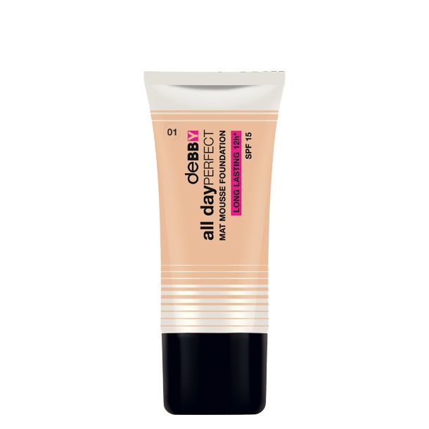 deBBY All Day Perfect Mat Mousse Foundation 01 Ivory - Fondotinta Long Lasting 30ml con Complesso Rigenerante
