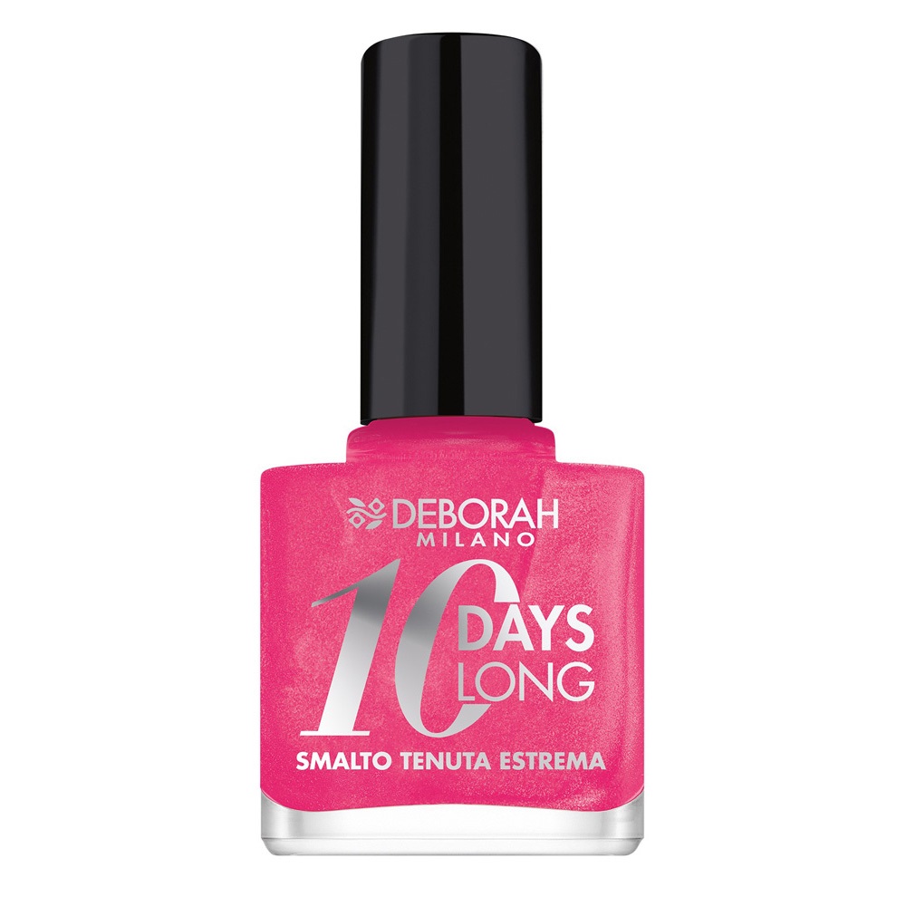 Deborah Milano 10 Days Long Smalto Unghie 902 Spring Fuchsia 11 ml - Durata Fino a 10 Giorni, Lucido, Ceramica Bioattiva