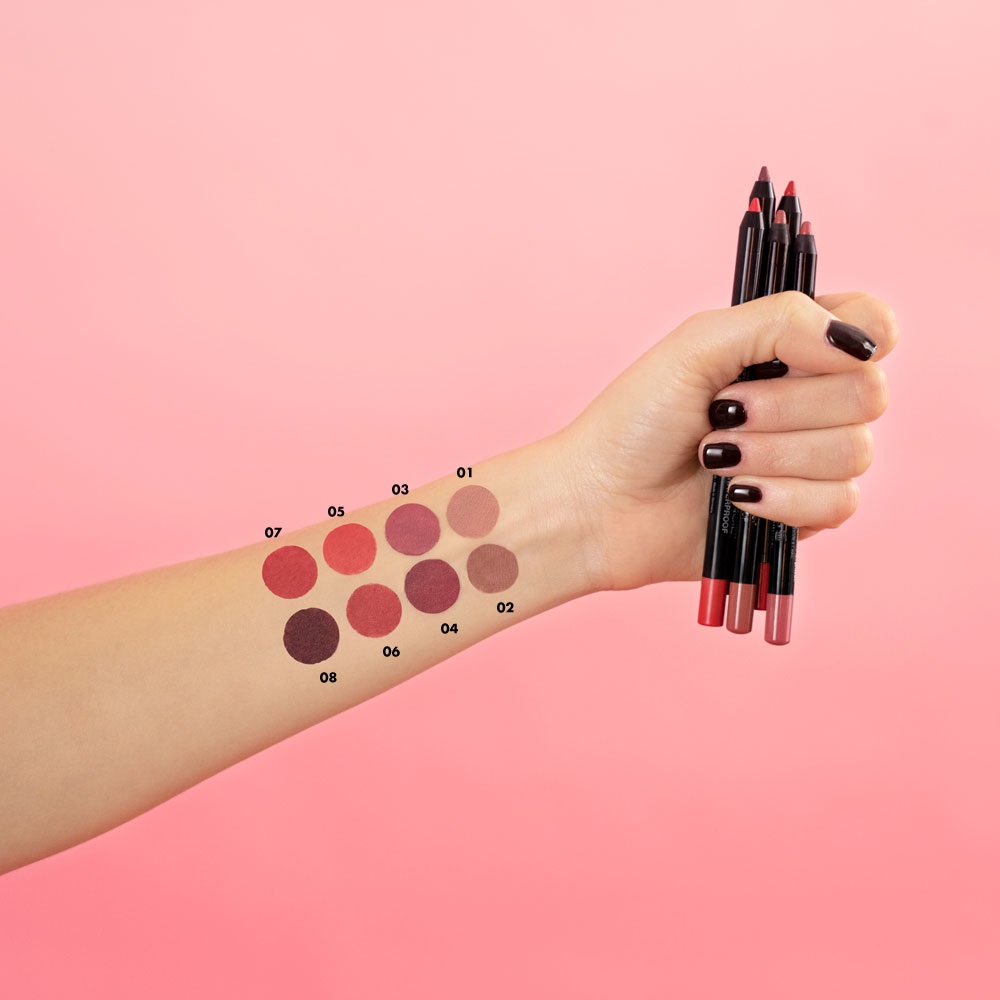 Deborah Milano Matita Labbra 2 in 1 Gel Contour&Color 03 Dusty Pink - Alta Pigmentazione, Waterproof, 1.3g