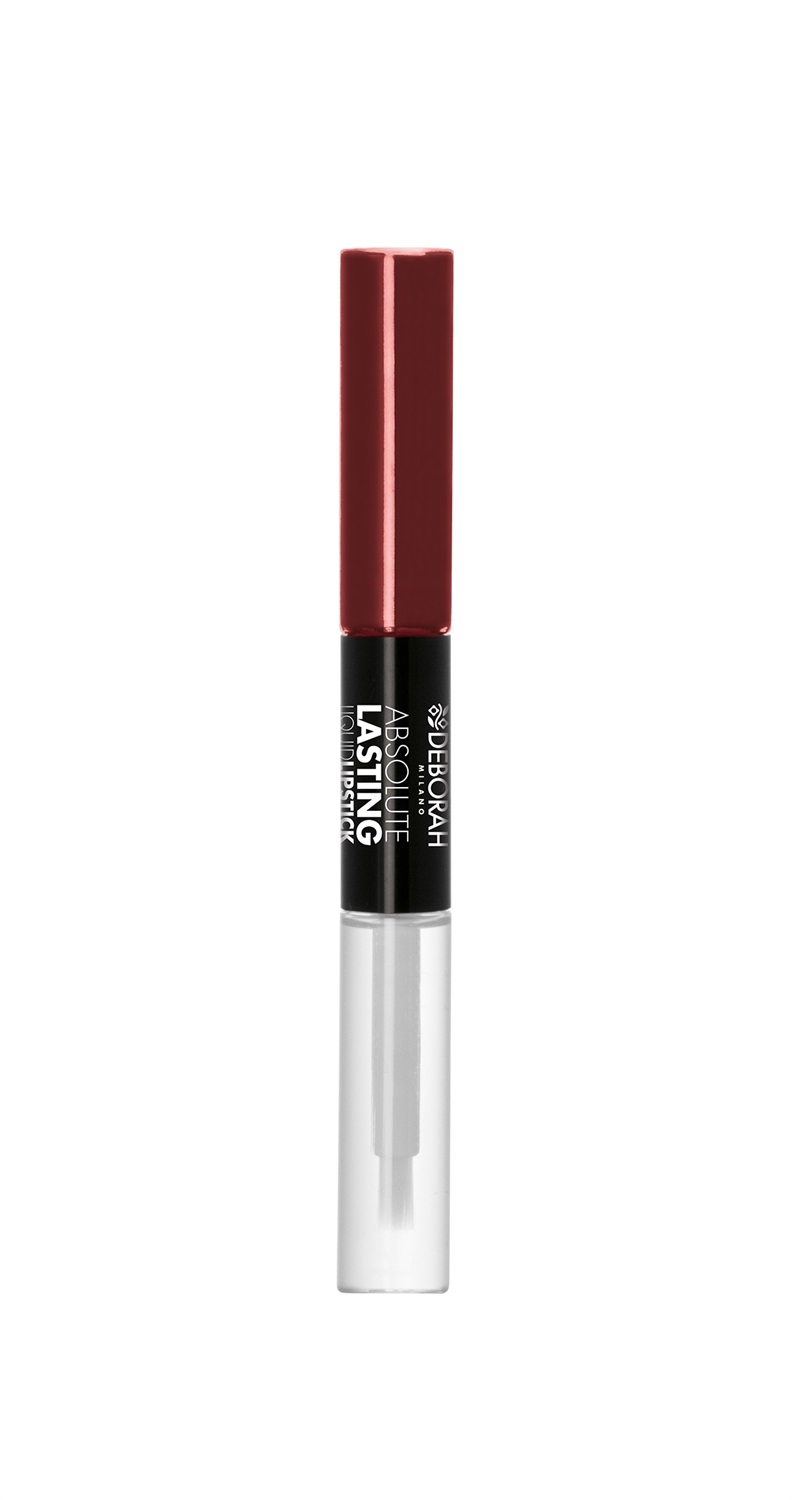 Deborah Milano Absolute Lasting Liquid Lipstick 18 Plum - Rossetto Liquido Duo Effetto Mat e Gloss, 8ml