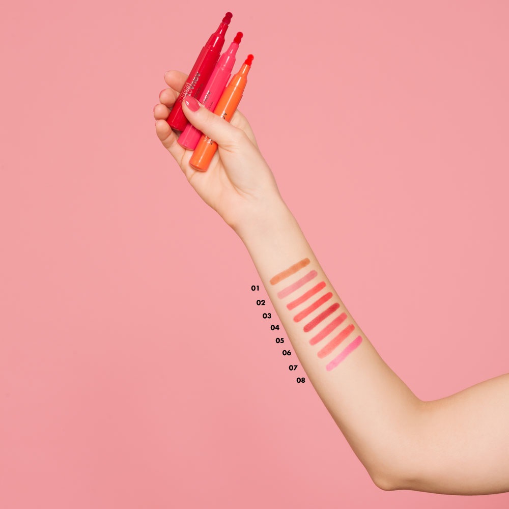 Deborah Milano Aqua Tint Tinta Labbra Waterproof Coral Red 07 - 2.5 g, Texture Leggera e Idratante