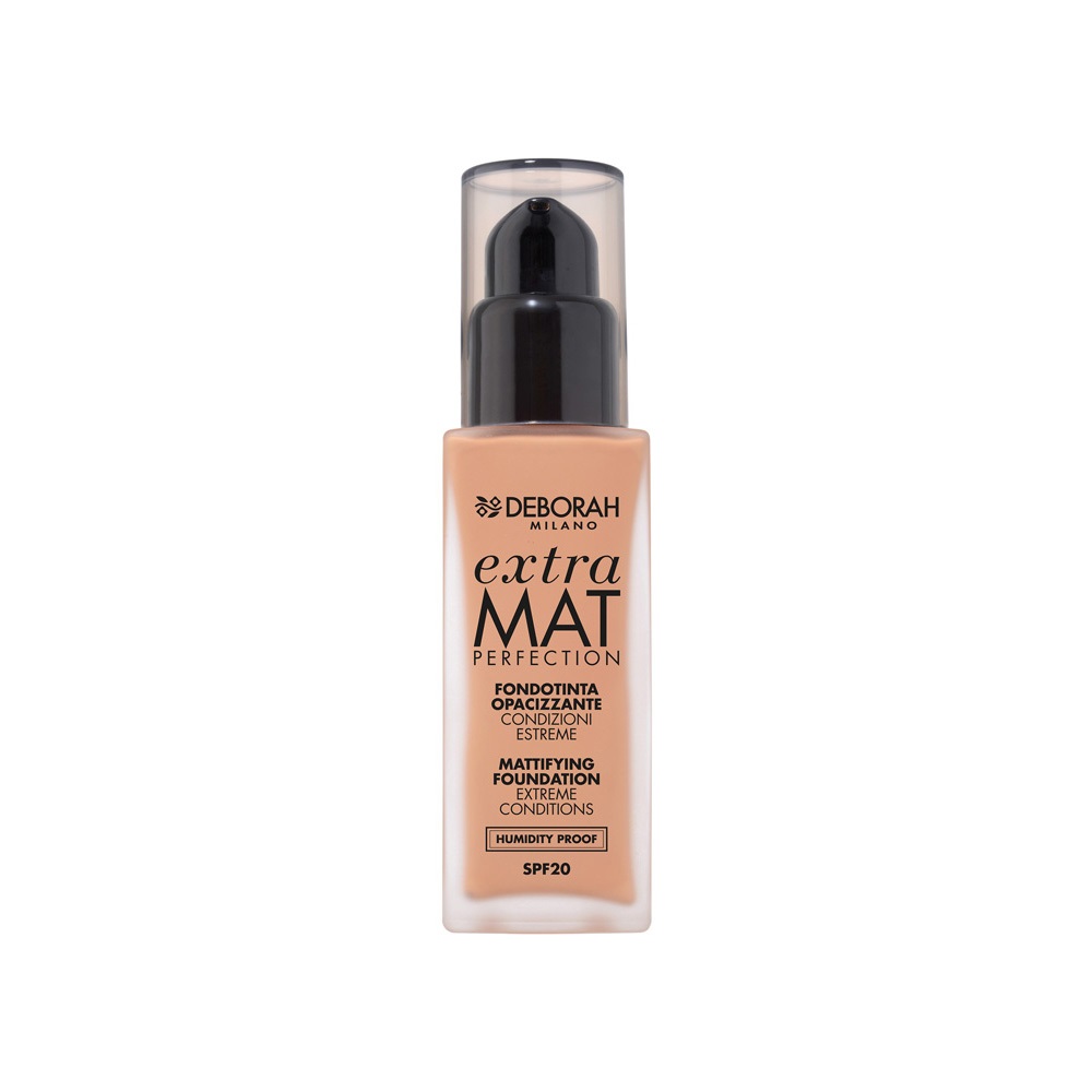 Deborah Fondotinta Extra Mat Perfection N.3.1 Light Gold - Finish Opaco, No Transfer, Humidity Proof, SPF20 - 30 ml