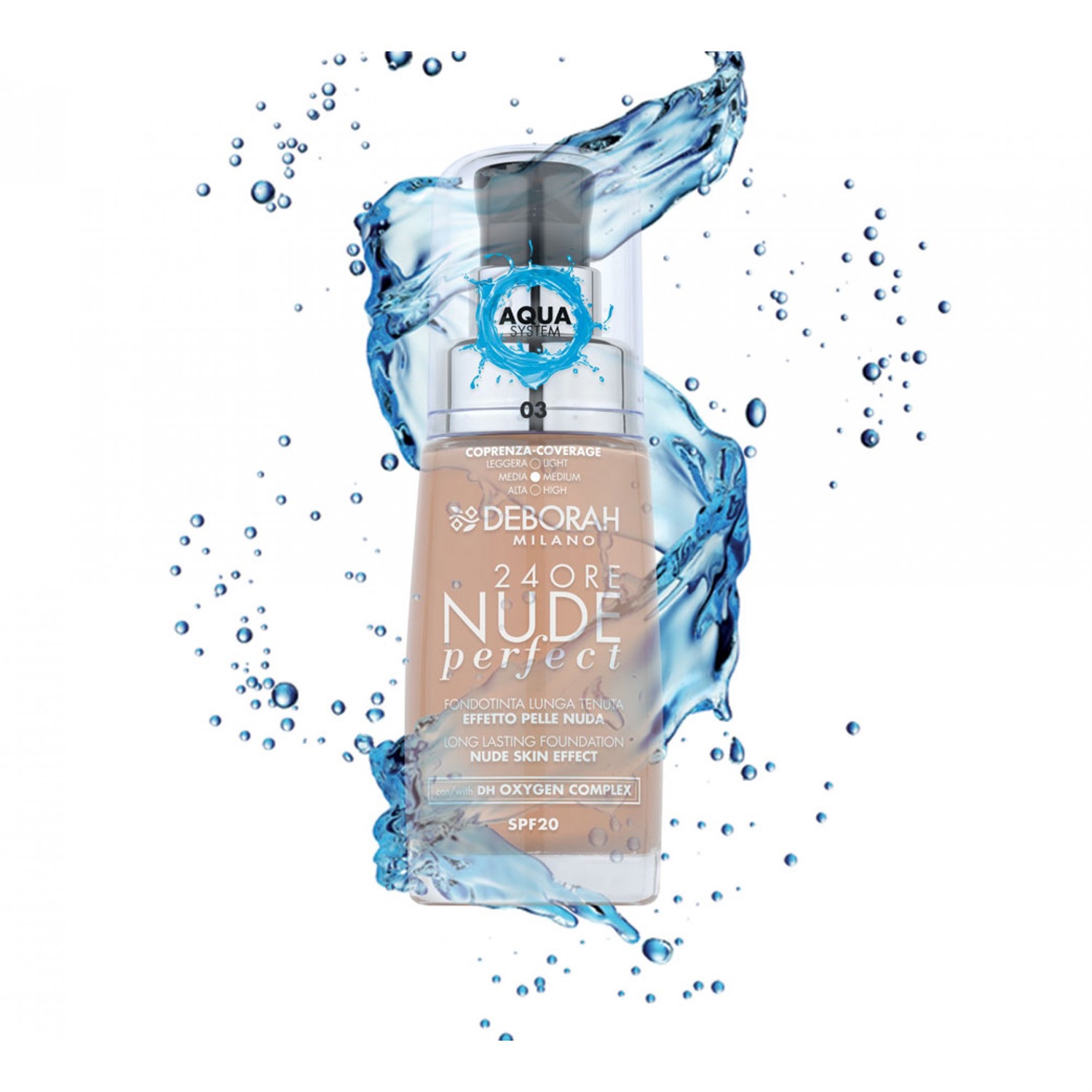 Deborah Milano Fondotinta 24ore Nude Perfect 6 Caramel 30 ml - Idratante, Lunga Tenuta, Effetto Pelle Nuda