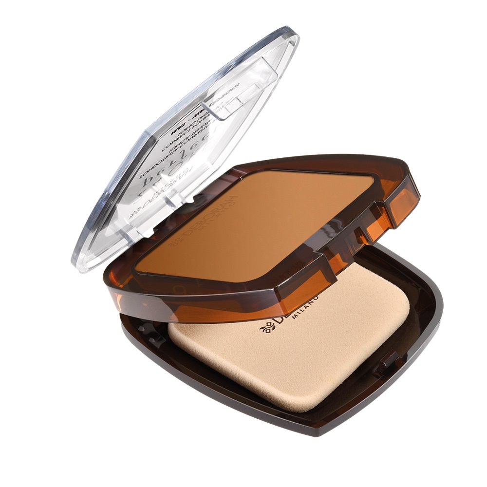 Deborah Milano Fondotinta Compatto 24 Ore Perfect 04 Caramel - Waterproof, SPF 20, Finish Mat, Lunga Tenuta
