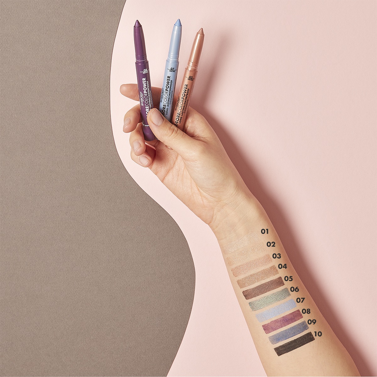 Deborah Milano Ombretto 24 Ore Color Power Stick Waterproof N.03 Rose Bronze - Long Lasting e Cremoso