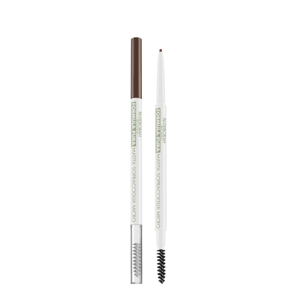 Deborah Milano Matita Sopracciglia Formula Pura 03 Dark Brown - Alta Tollerabilità, Micro Punta e Lunga Tenuta