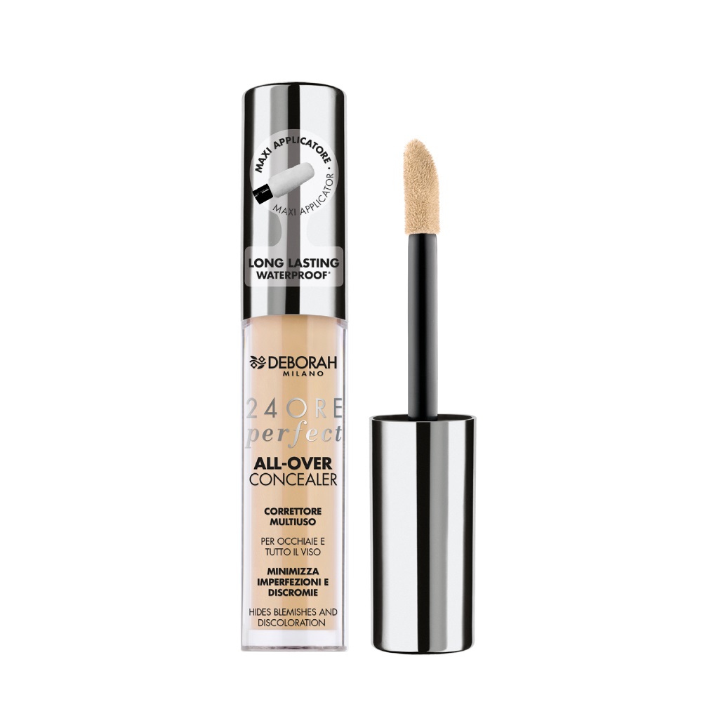 Deborah Milano Correttore Fluido 24 Ore Perfect All-Over 2.1 Light - 5.5g, Waterproof, Alta Coprenza, Idratante