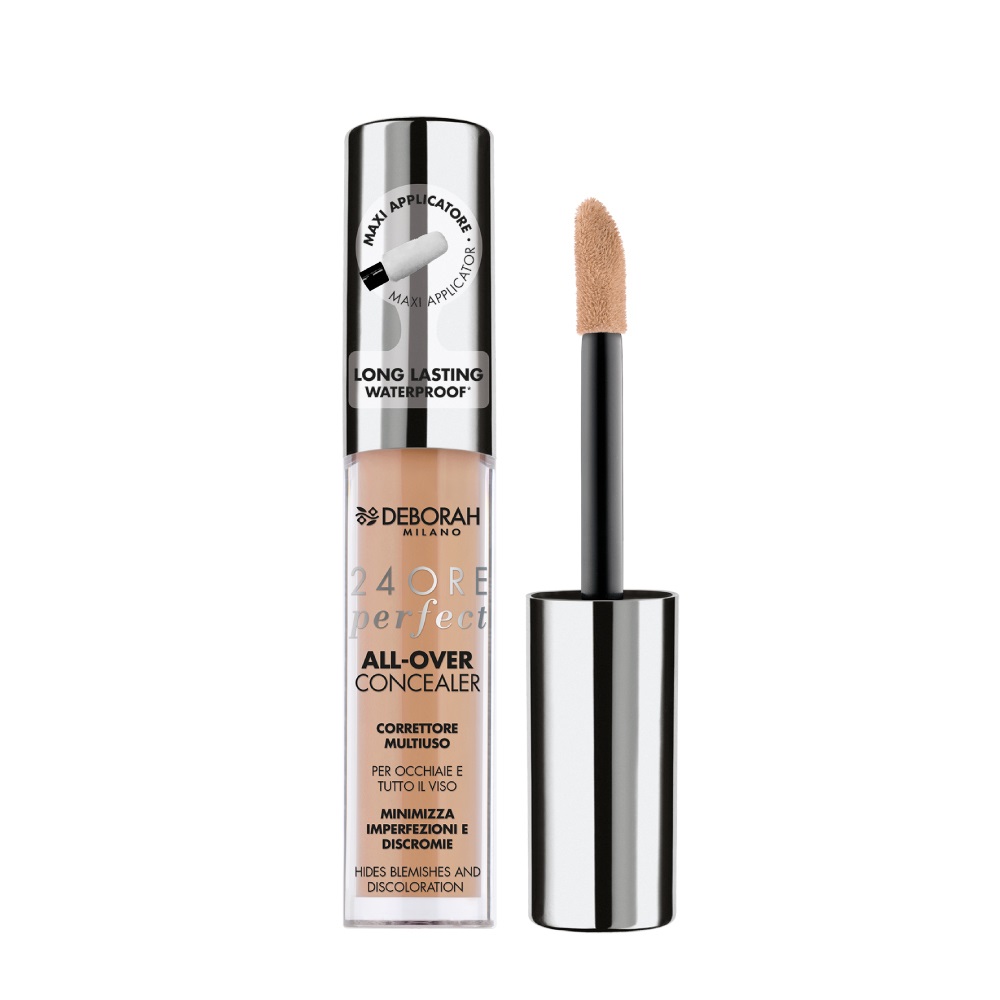 Deborah Milano Correttore Fluido 24 Ore Perfect All-Over N.05 Amber, Waterproof, Alta Coprenza, Idratante, 5.5g