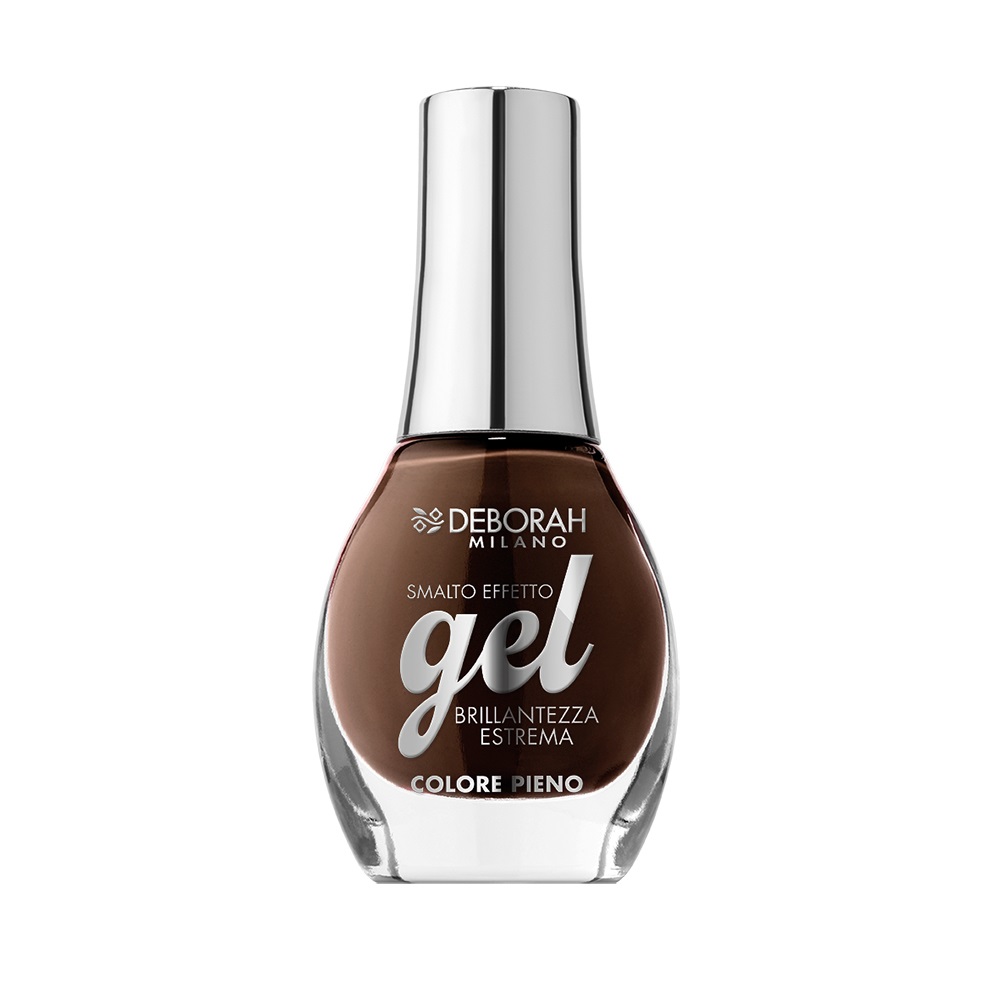 Deborah Gel Effect Smalto per Unghie 100 Cozy Brown 8.5ml - Brillantezza a Specchio e Effetto Plumping