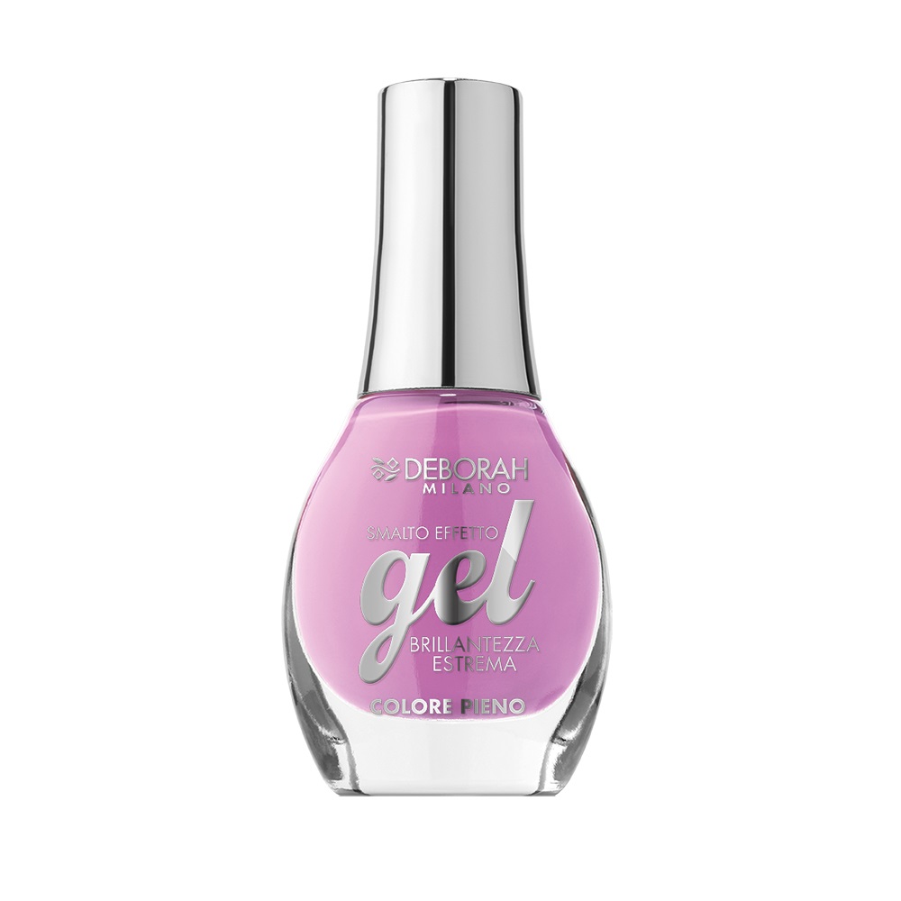 Deborah Milano Smalto Gel Effect 130 Chic Violet 8.5 ml - Brillantezza Estrema e Effetto Plumping