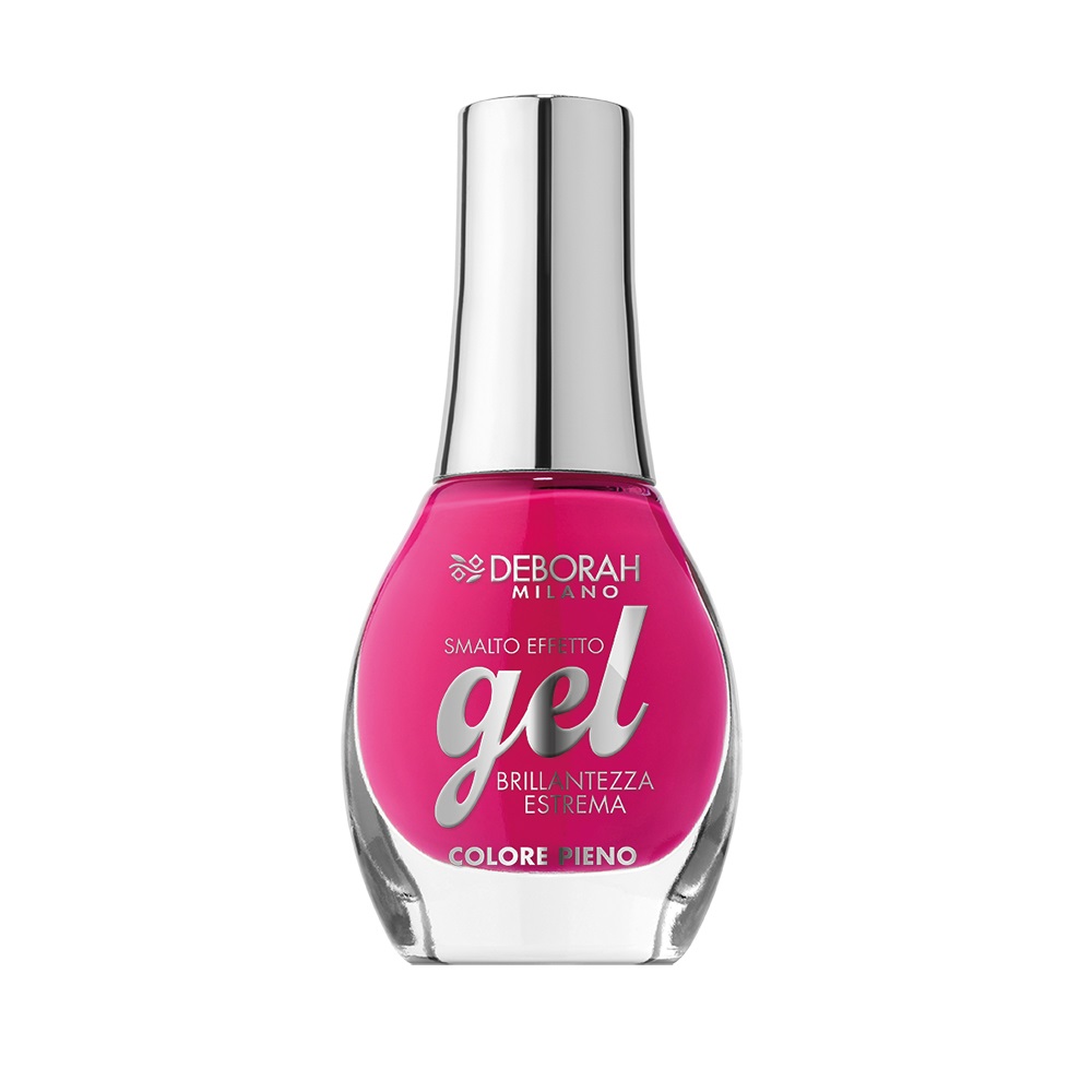 Deborah Milano Smalto Gel Effect 160 Famous Pink 8.5ml - Brillantezza Estrema e Effetto Plumping