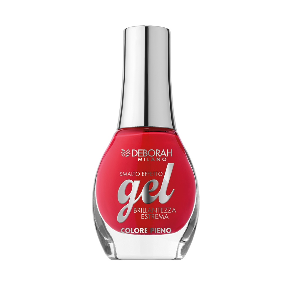 Deborah Milano Smalto Gel Effect 200 Red Romance 8.5 ml - Brillantezza a Specchio e Effetto Plumping