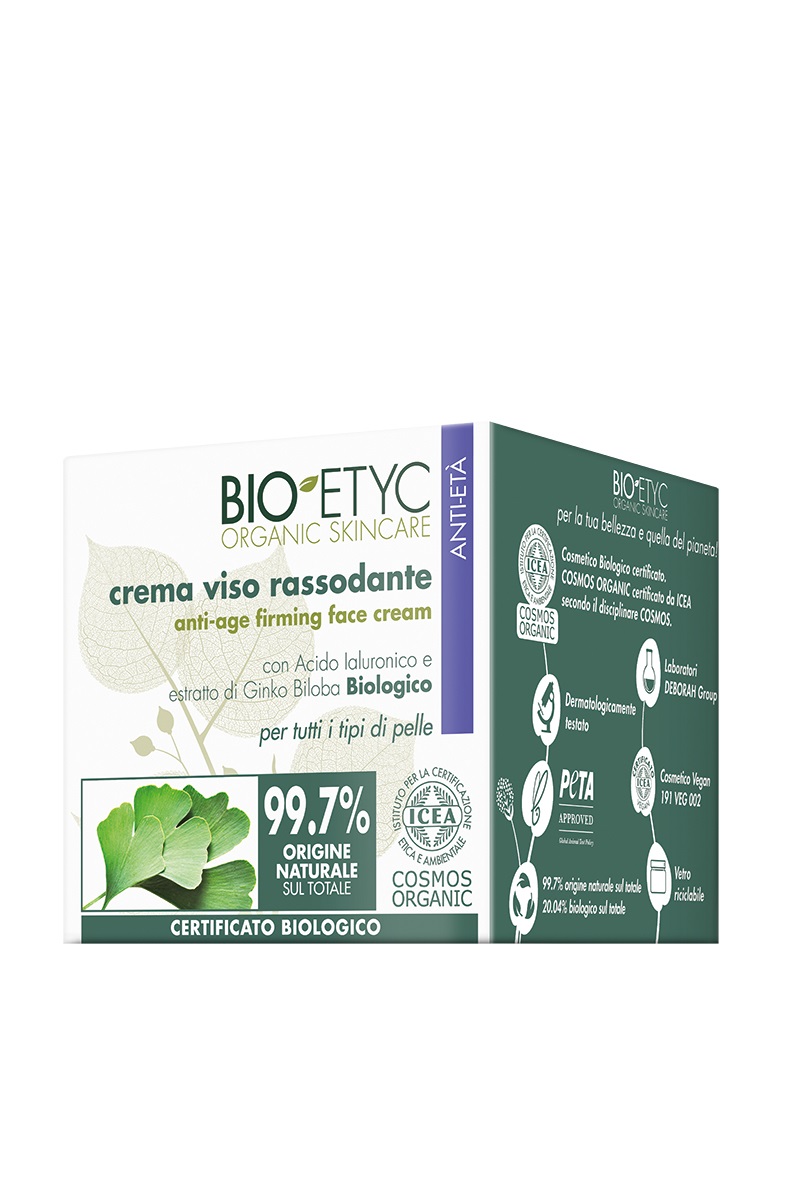 Bio-Etyc Crema Viso Rassodante con Ginko Biloba e Acido Ialuronico - Effetto Liftante e Antirughe, 50ml