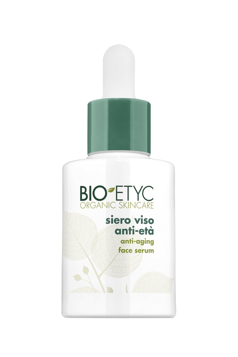 Bioetyc Siero Viso Antietà 30ml - con Acido Ialuronico e Ginko Biloba, Effetto Rimpolpante e Liftante per Tutti i Tipi di Pelle