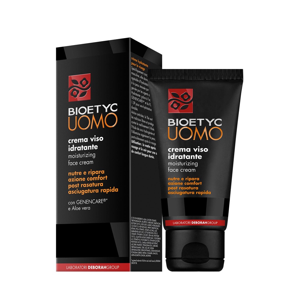 Deborah Milano Moisturizing Face Cream - Crema Idratante per il Viso Uomo 50 ml, Pelle Normale, Tubo