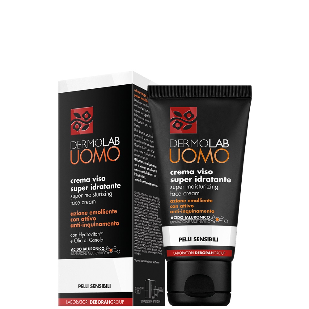 Dermolab Crema Viso Super Idratante 50 ml - Idratazione Profonda per Pelli Sensibili con Acido Ialuronico e Olio di Canola