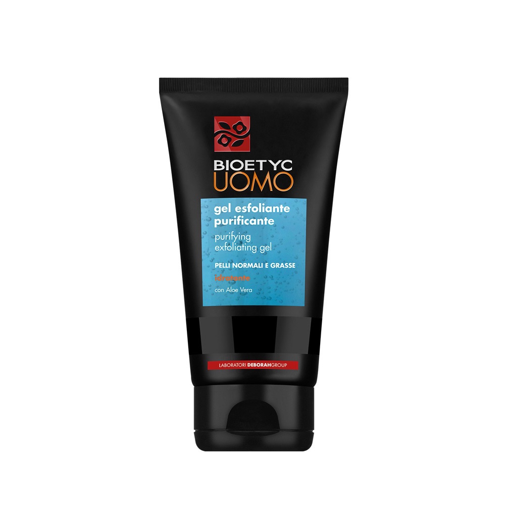 Deborah Milano Purifying Exfoliating Gel - Gel Detergente Uomo 150 ml, Purificante ed Esfoliante per Pelle Normale e Grassa