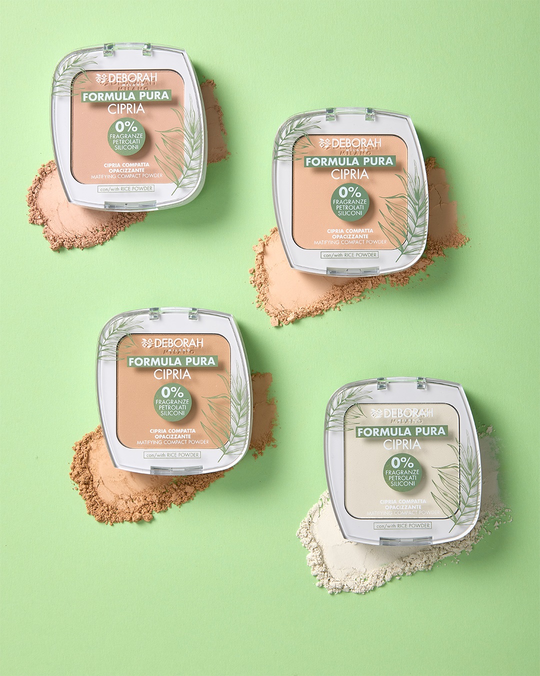 Deborah Milano Cipria BIO Formula Pura Compatta Opacizzante 10gr - Colore Beige 2 - 100% Ingredienti Naturali, Senza Parabeni e Siliconi