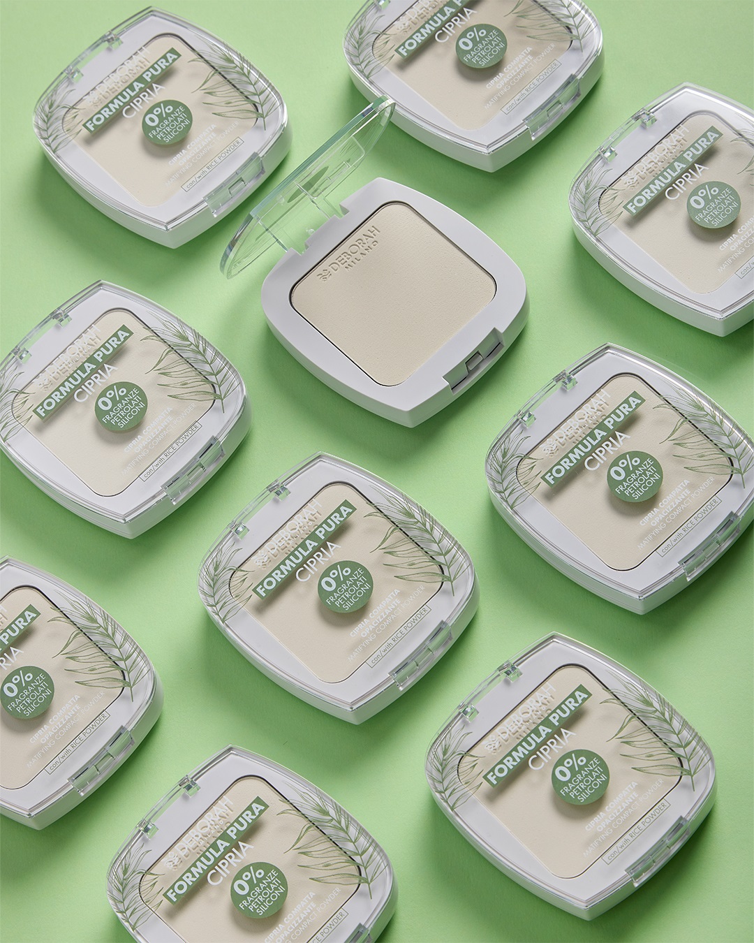 Deborah Milano Cipria Bio Formula Pura Compatta Opacizzante Apricot 3 - 10g, 100% Ingredienti Naturali, Senza Parabeni e Siliconi